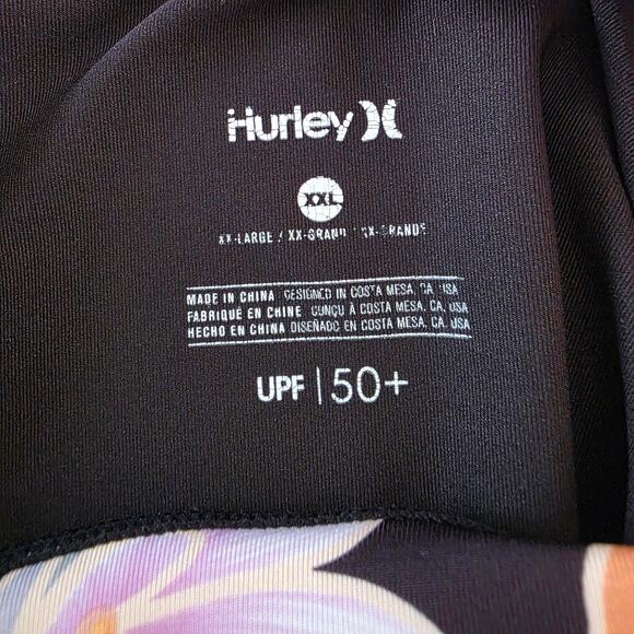 Hurley Women's UPF 50+ Long Sleeve Rashguard Floral Tee XXL - Picture 3 of 5